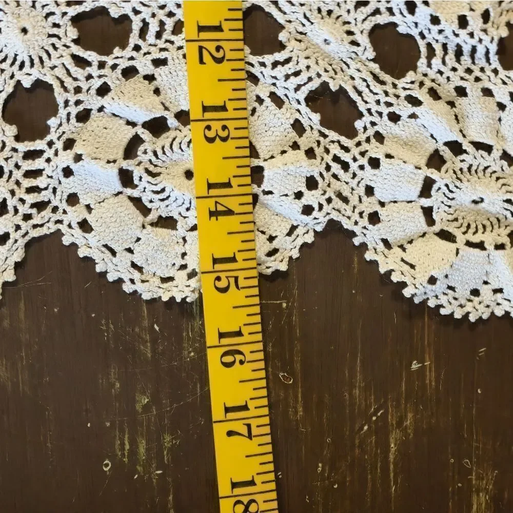 Vintage crocheted lotus diamond pattern doily